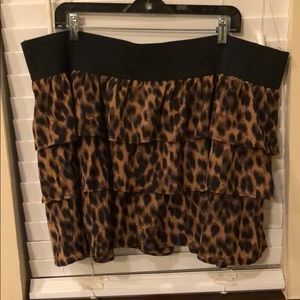 Torrid leopard ruffle mini skirt